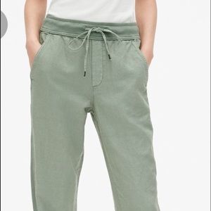 Gap size small linen joggers olive color
